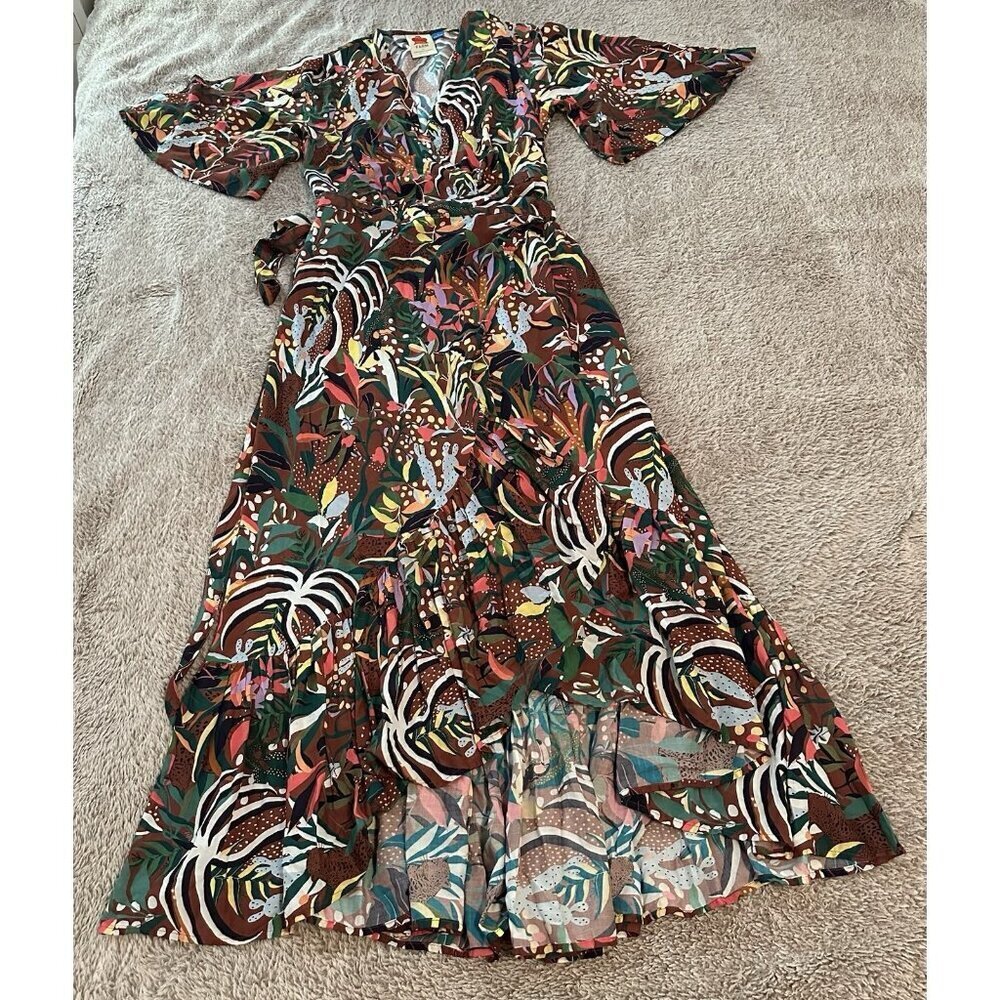 Farm Rio x Anthropologie Fiesta Wrap Maxi Dress Size S - Picture 5 of 16